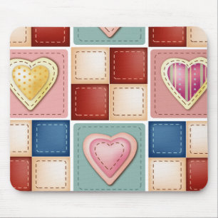 Quilted Hearts Mouse Pad