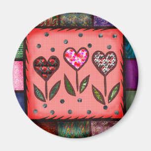 Quilted Hearts T-shirts and Gifts Magnet