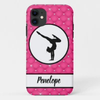 Quilted Hot Pink Faux Rhinestone Handstand