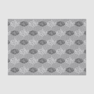 Quilted Moroccan Pattern Grey Floral Tissue Paper