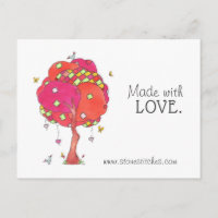 Quilted Patchwork Made with Love Advertising Card
