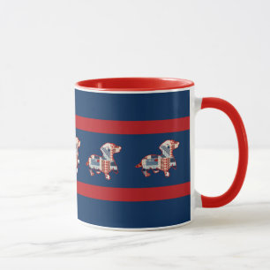 Quilted Patriotic Dachshund Mug