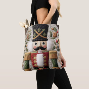 Quilted Pattern of Nutcracker Tote Bag