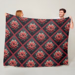 Quilted Poinsettia Fleece Blanket Black<br><div class="desc">Quilted Poinsettia Fleece Blanket Black</div>