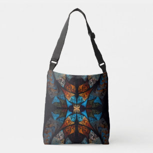 Quilted Star Abstract in Blues Crossbody Bag