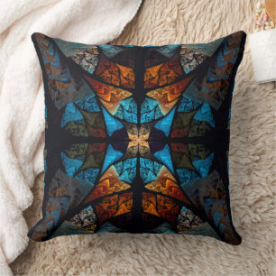 Quilted Star Abstract in Blues Cushion