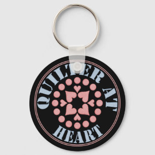 Quilter At Heart, Circular Block Key Ring