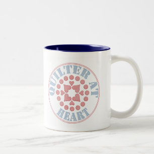 Quilter At Heart, Circular Block Two-Tone Coffee Mug