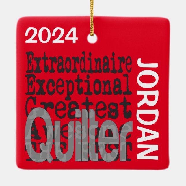 Quilter Extraordinaire CUSTOM Ceramic Ornament (Back)