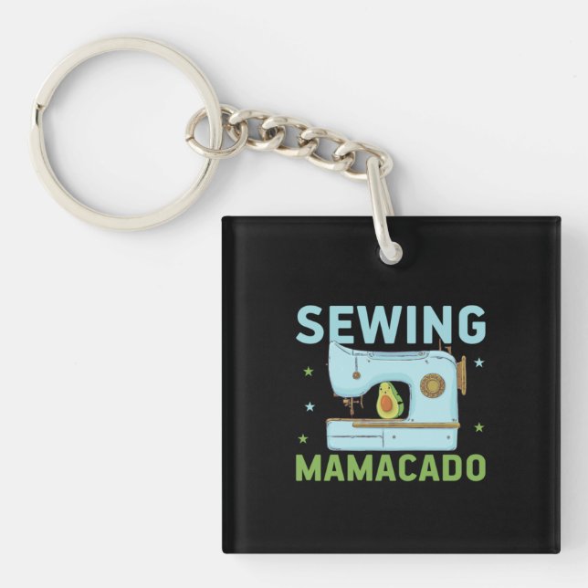 Quilter Gift | Sewing Mamacado Key Ring (Front)