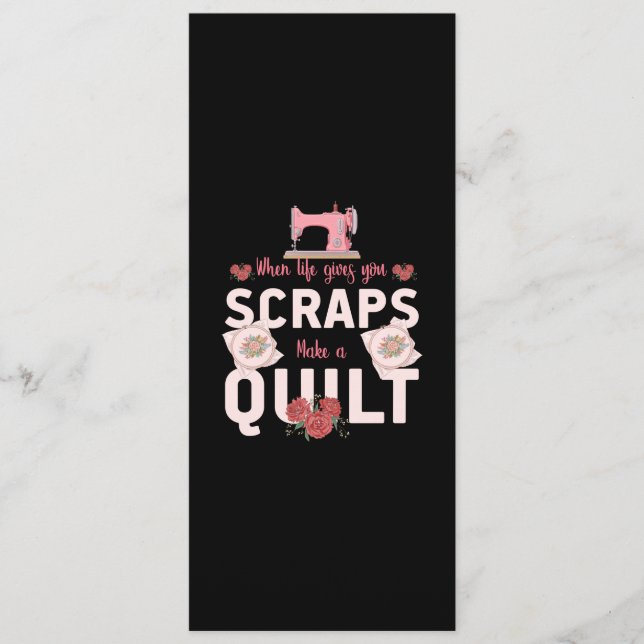 Quilter Gift | When Life Gives You Scraps Menu (Front)