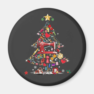 Quilter Merry Christmas Tree Quilt Block Quilting Magnet