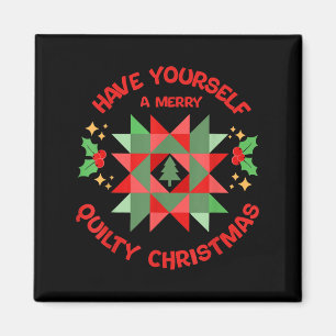 Quilter Merry Quilty Christmas Tree Quilt Block Qu Magnet
