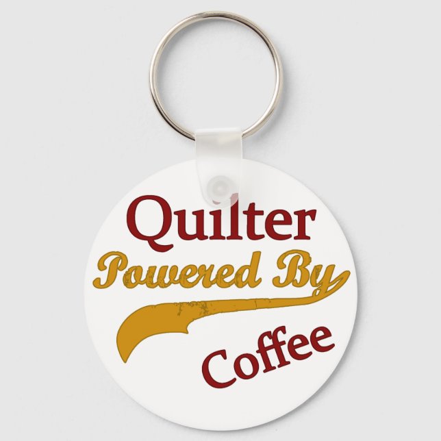 Quilter Powered By Coffee Key Ring (Front)