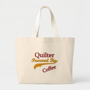 Quilter Powered By Coffee Large Tote Bag