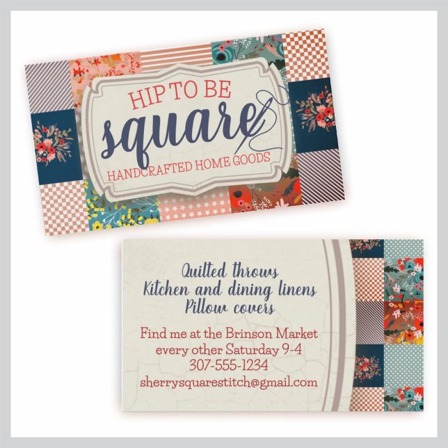 Quilter quilting pattern floral business card (Creator Uploaded)