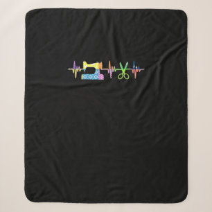 Quilter Sewing Heartbeat - Quilting Lover Sherpa Blanket