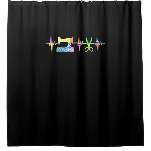 Quilter Sewing Heartbeat - Quilting Lover Shower Curtain (Front)