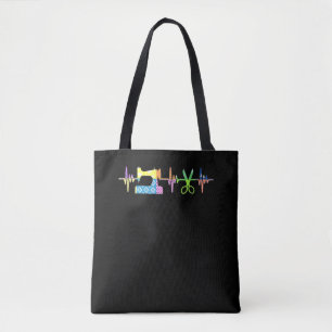 Quilter Sewing Heartbeat - Quilting Lover Tote Bag