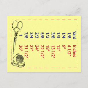 Quilters and Sewers Yard Measurements Postcard