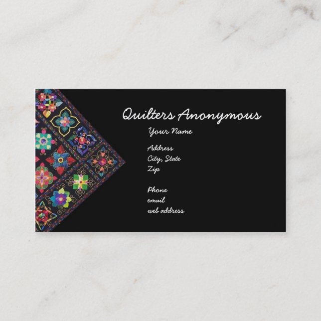Quilters Anonymous Business Card (Front)