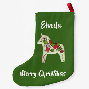 Quilter's Dala Horse Small Christmas Stocking