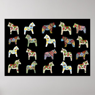 Quilter's Dala Horses Poster