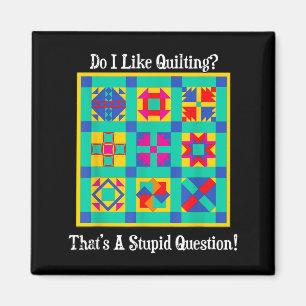 Quilters Gift Quotes Vintage Blocks Patterns Patch Magnet