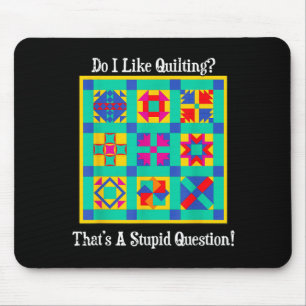 Quilters Gift Quotes Vintage Blocks Patterns Patch Mouse Pad
