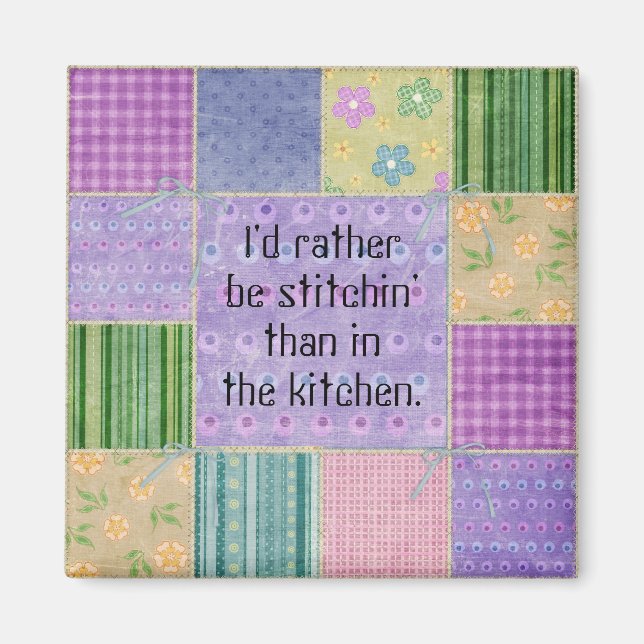 Quilter's Patchwork Fridge Magnet (Front)