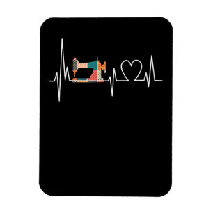 Quilting And Sewing Is My Loves Heartbeat Gifts Magnet