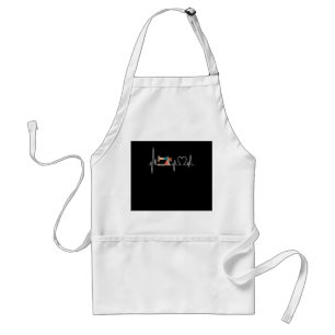 Quilting And Sewing Is My Loves Heartbeat Gifts Standard Apron