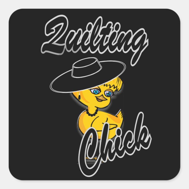 Quilting Chick #4 Square Sticker (Front)