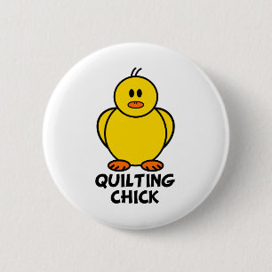 Quilting Chick 6 Cm Round Badge