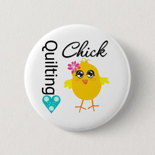 Quilting Chick 6 Cm Round Badge