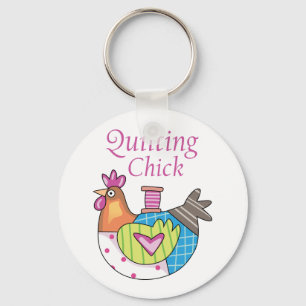 Quilting Chick Key Ring