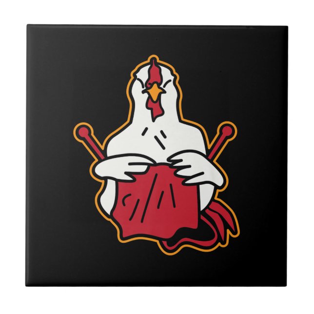 Quilting Chicken | Funny Gifts Quilting Lovers Tile (Front)