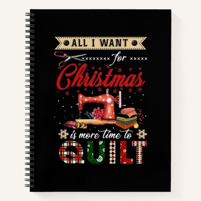 Quilting Christmas Wish Notebook (Front)