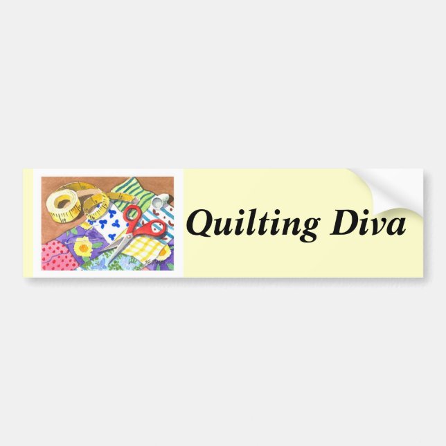 Quilting Diva Bumper Sticker (Front)
