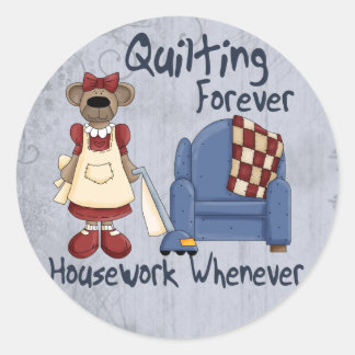 Quilting Forever Classic Round Sticker