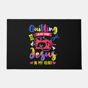 Quilting In My Veins Jesus In My Heart Quilting Doormat