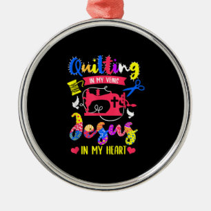 Quilting In My Veins Jesus In My Heart Quilting Metal Tree Decoration