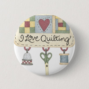 Quilting merchandise 6 cm round badge