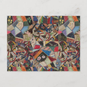 Quilting Patchwork Colourful Collage Pattern Postcard
