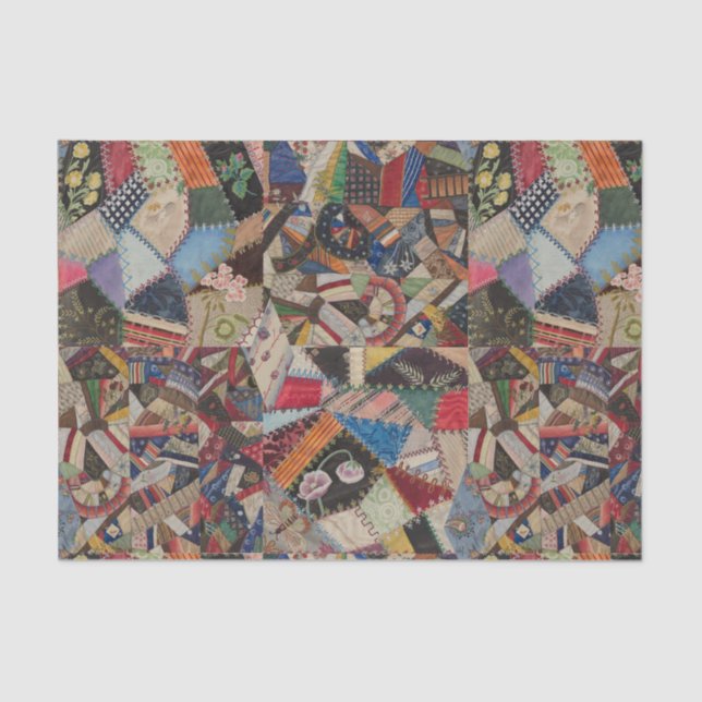 Quilting Patchwork Colourful Collage Pattern   Tissue Paper (Front)