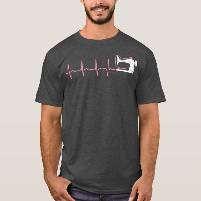 Quilting Quilter Apparel Sewing Gifts  Heartbeat T-Shirt (Front)