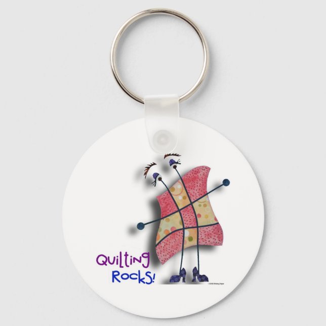 Quilting Rocks! Keychain (Front)