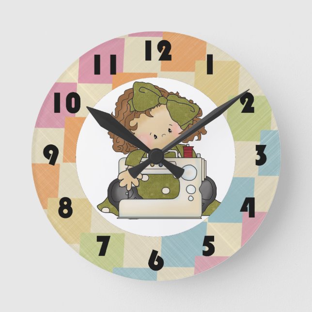 Quilting Sewing Room design Wall Clock (Front)