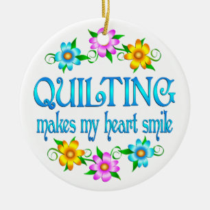 Quilting Smiles Ceramic Tree Decoration