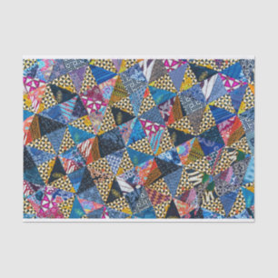 Quilting Squares Colourful Collage Pattern Tissue Paper